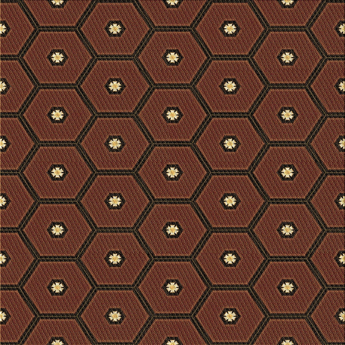 Round Patterned Mahogany Brown Rug, pat2272brn