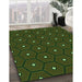 Machine Washable Transitional Dark Forest Green Rug in a Family Room, wshpat2272grn