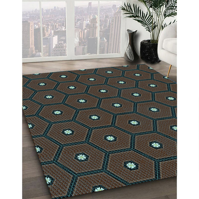 Patterned Midnight Gray Rug in Family Room, pat2272lblu