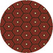 Square Patterned Mahogany Brown Rug, pat2272org