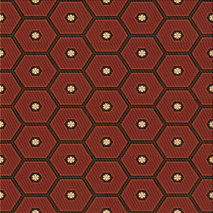 Round Patterned Mahogany Brown Rug, pat2272org