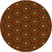 Square Patterned Mahogany Brown Rug, pat2272yw