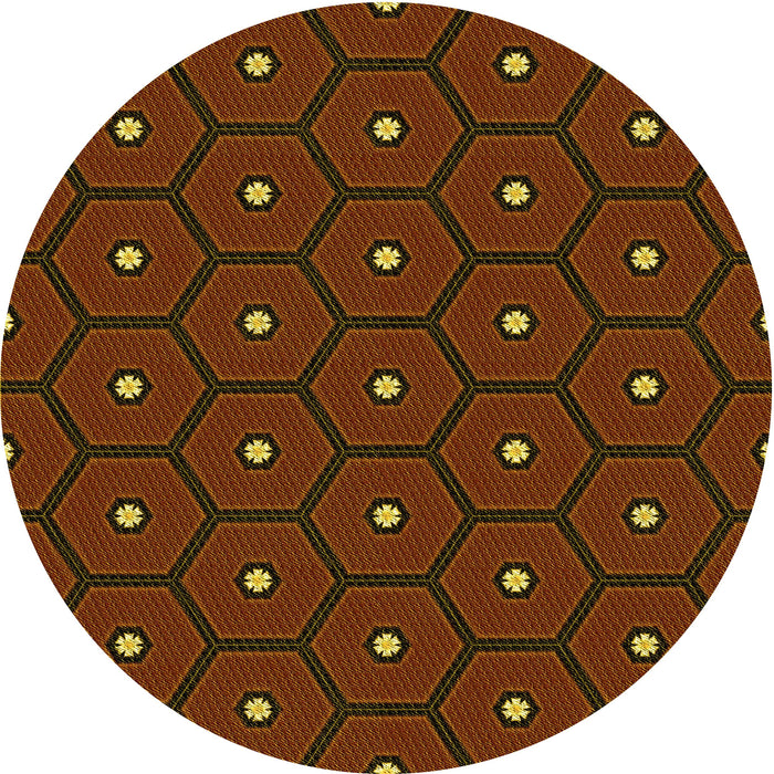 Square Machine Washable Transitional Mahogany Brown Rug in a Living Room, wshpat2272yw