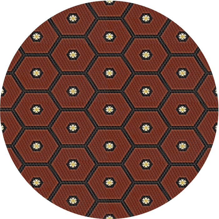 Sideview of Patterned Red Novelty Rug, pat2272