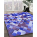 Patterned Amethyst Purple Rug in Family Room, pat2273blu