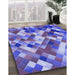 Machine Washable Transitional Amethyst Purple Rug in a Family Room, wshpat2273blu