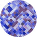 Square Patterned Amethyst Purple Rug, pat2273blu