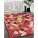 Machine Washable Transitional Crimson Red Rug in a Family Room, wshpat2273brn
