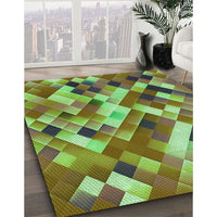 Patterned Red Brown Rug, pat2273grn