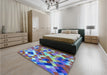 Patterned Blue Rug in a Bedroom, pat2273lblu