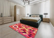 Patterned Red Rug in a Bedroom, pat2273org