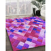 Machine Washable Transitional Purple Rug in a Family Room, wshpat2273pur