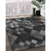 Machine Washable Transitional Charcoal Black Rug in a Family Room, wshpat2274gry