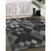 Patterned Charcoal Black Rug, pat2274gry