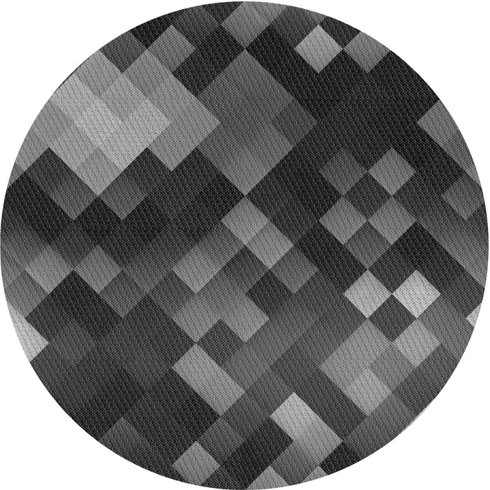 Square Patterned Charcoal Black Rug, pat2274gry