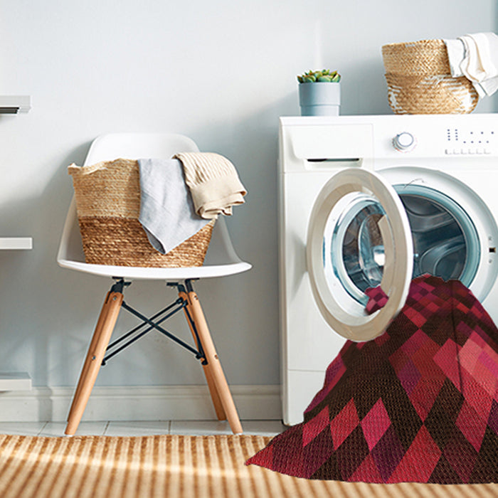 Machine Washable Transitional Fire Brick Red Rug in a Washing Machine, wshpat2274org
