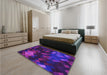 Patterned Amethyst Purple Rug in a Bedroom, pat2274pur