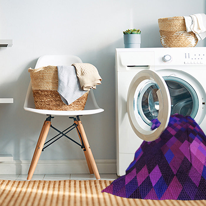 Machine Washable Transitional Amethyst Purple Rug in a Washing Machine, wshpat2274pur