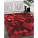 Machine Washable Transitional Tomato Red Rug in a Family Room, wshpat2274rd