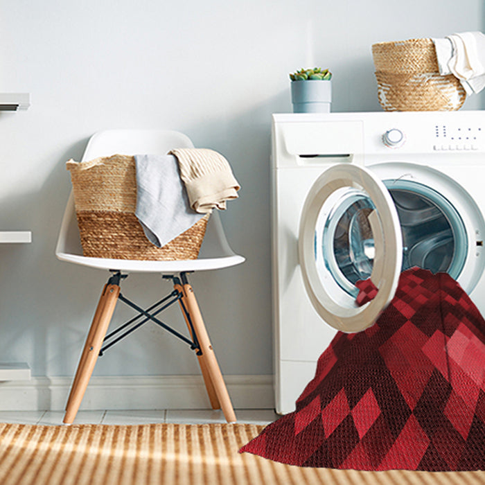 Machine Washable Transitional Tomato Red Rug in a Washing Machine, wshpat2274rd