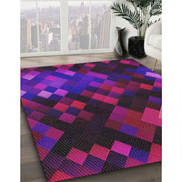 Patterned Purple Modern Rug, pat2274