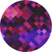 Sideview of Patterned Purple Modern Rug, pat2274