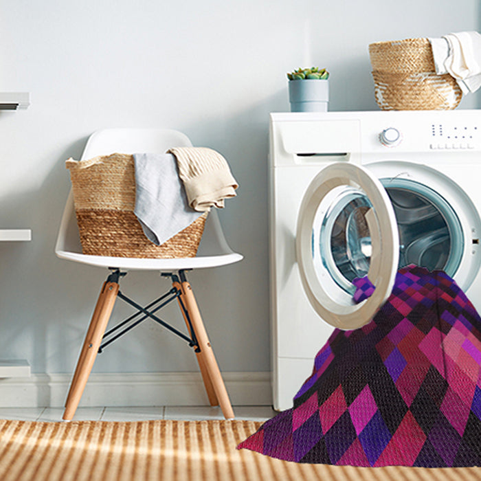 Machine Washable Transitional Purple Rug in a Washing Machine, wshpat2274