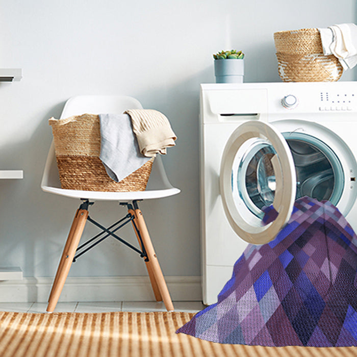 Machine Washable Transitional Purple Rug in a Washing Machine, wshpat2275blu