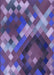 Machine Washable Transitional Purple Rug, wshpat2275blu