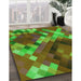 Machine Washable Transitional Apple Green Rug in a Family Room, wshpat2275grn