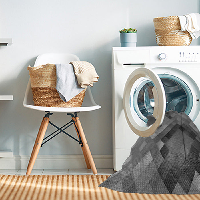 Machine Washable Transitional Gunmetal Gray Rug in a Washing Machine, wshpat2275gry