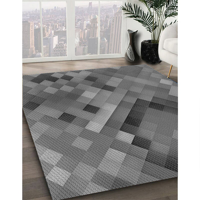 Machine Washable Transitional Gunmetal Gray Rug in a Family Room, wshpat2275gry