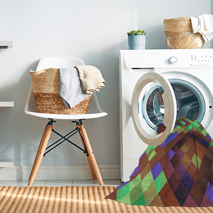 Machine Washable Transitional Green Rug in a Washing Machine, wshpat2275lblu