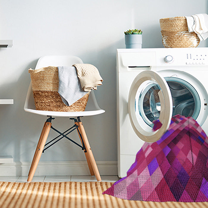 Machine Washable Transitional Medium Violet Red Pink Rug in a Washing Machine, wshpat2275pur