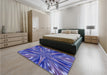 Patterned Light Slate Blue Rug in a Bedroom, pat2276blu