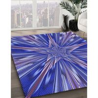 Patterned Light Slate Blue Rug, pat2276blu