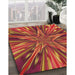 Patterned Orange Rug in Family Room, pat2276org