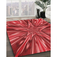 Patterned Red Rug, pat2276rd