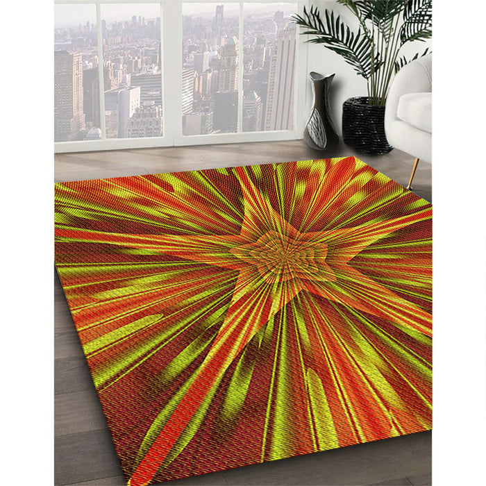Patterned Red Rug in Family Room, pat2276yw