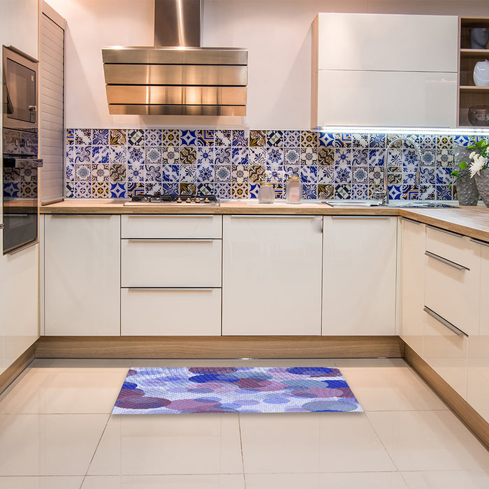 Patterned Slate Blue Rug in a Kitchen, pat2277blu
