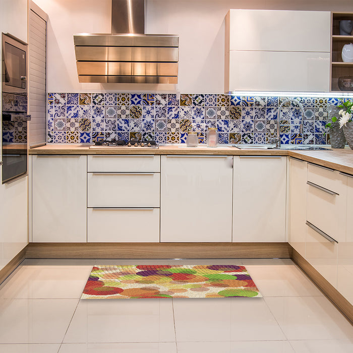 Patterned Red Rug in a Kitchen, pat2277brn