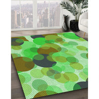 Patterned Emerald Green Rug, pat2277grn