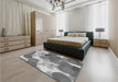 Patterned Cloud Gray Rug in a Bedroom, pat2277gry