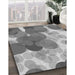 Patterned Cloud Gray Rug in Family Room, pat2277gry