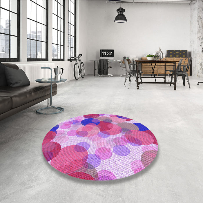 Round Patterned Violet Purple Rug in a Office, pat2277pur
