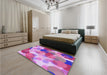Patterned Violet Purple Rug in a Bedroom, pat2277pur