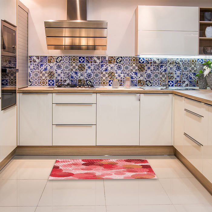 Patterned Red Rug in a Kitchen, pat2277rd