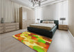 Patterned Orange Red Orange Rug in a Bedroom, pat2277yw
