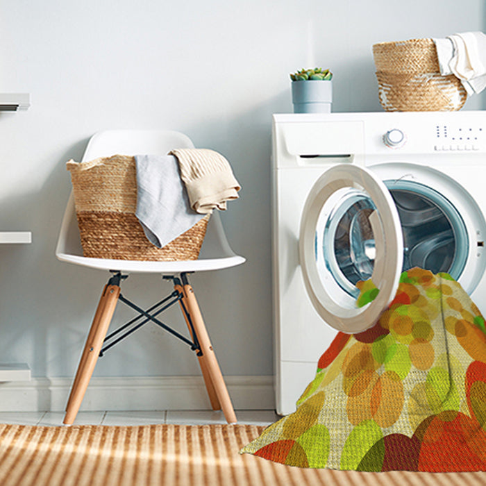 Machine Washable Transitional Orange Red Orange Rug in a Washing Machine, wshpat2277yw