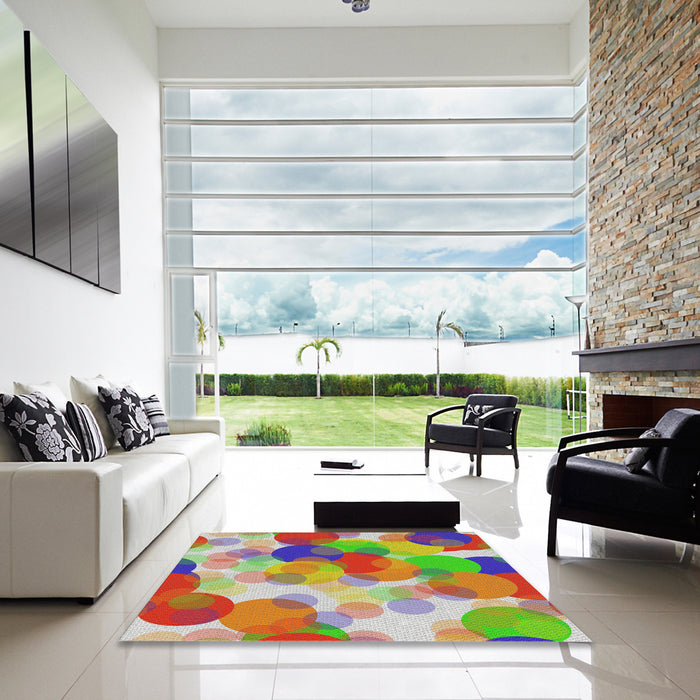 Square Machine Washable Transitional Cherry Red Rug in a Living Room, wshpat2277